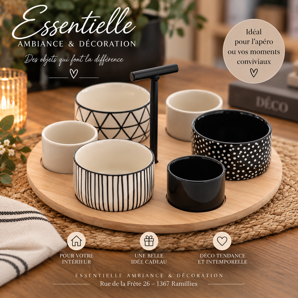 Service A Tapas 6 Sets+Plateau Bambou