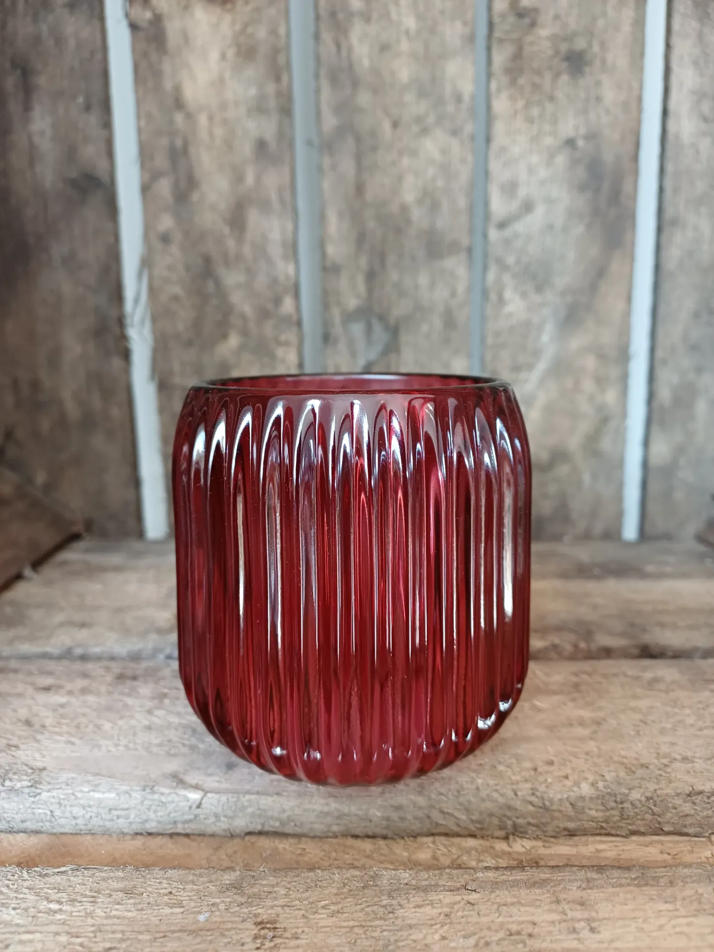 Photophore ligné rouge