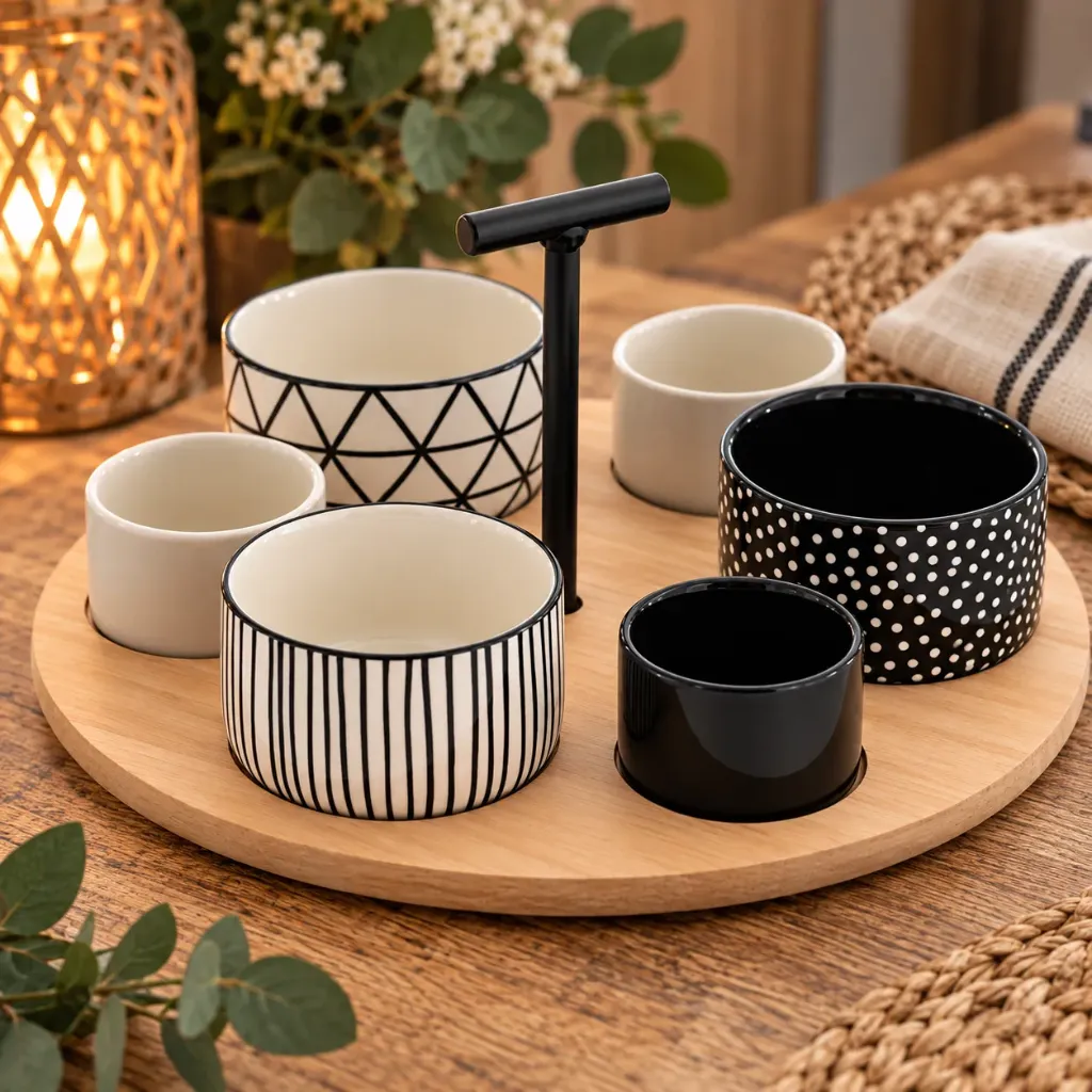 Service A Tapas 6 Sets+Plateau Bambou