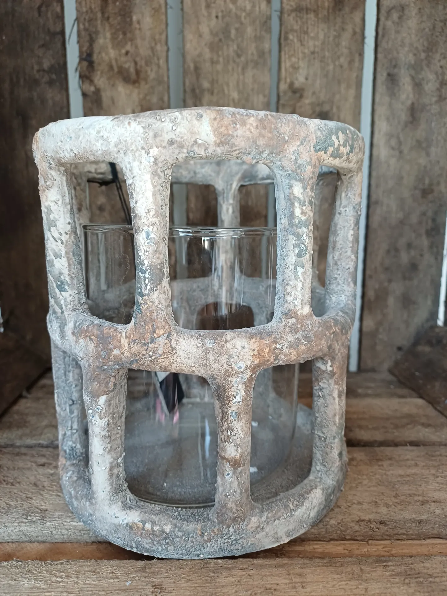 Photophore Antique Polyresine/Verre Medium