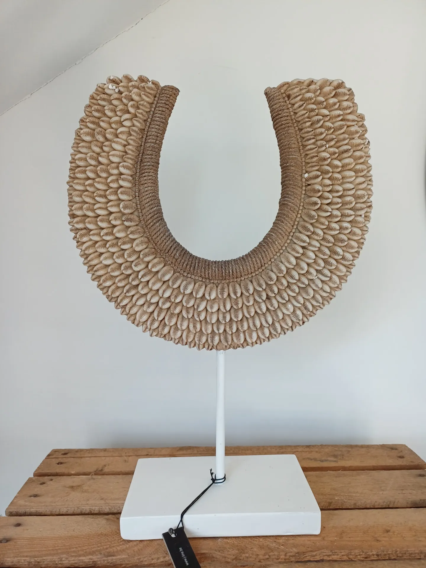 Decoration Sur Pied Resine Blanc/Naturel H45cm