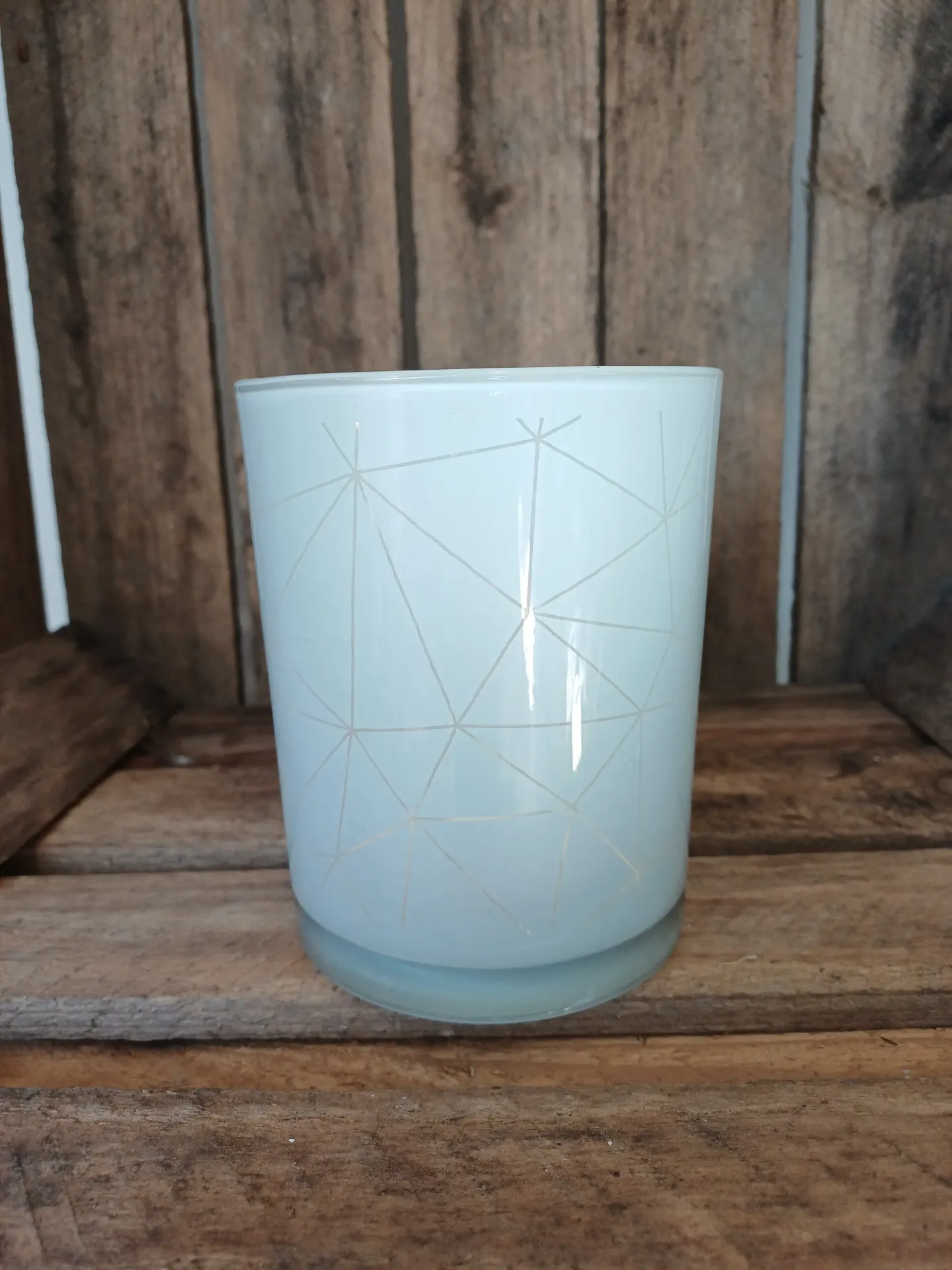 Photophore Milano Verre Blanc/Or Medium