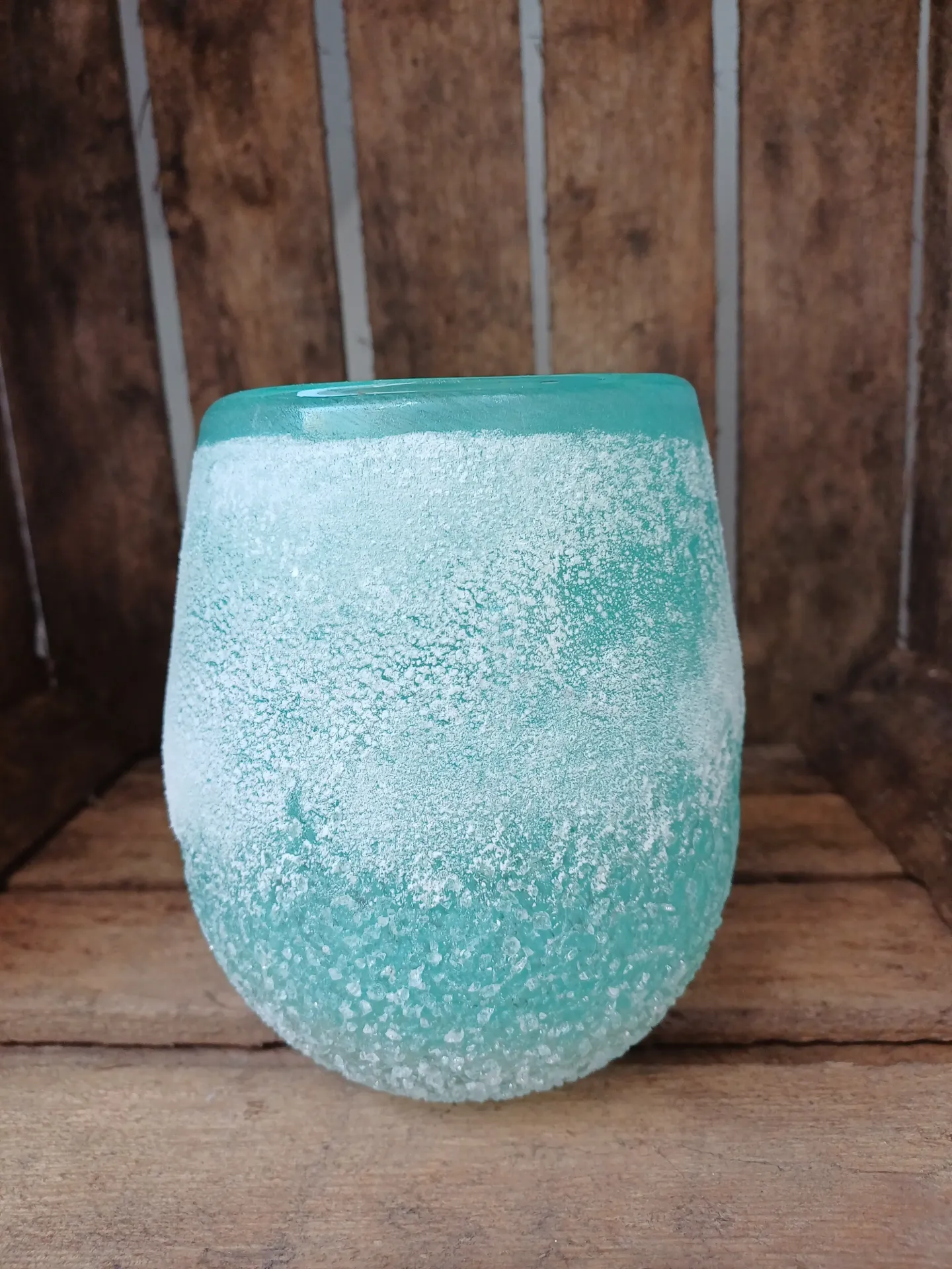 Photophore Scavo Verre Aqua Small H15CM