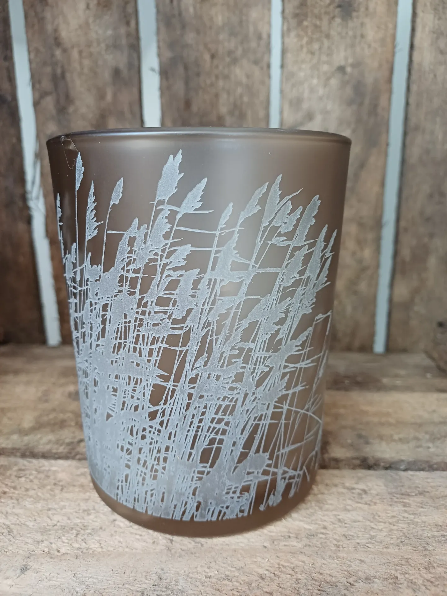 Photophore Herbe Verre Beige Medium