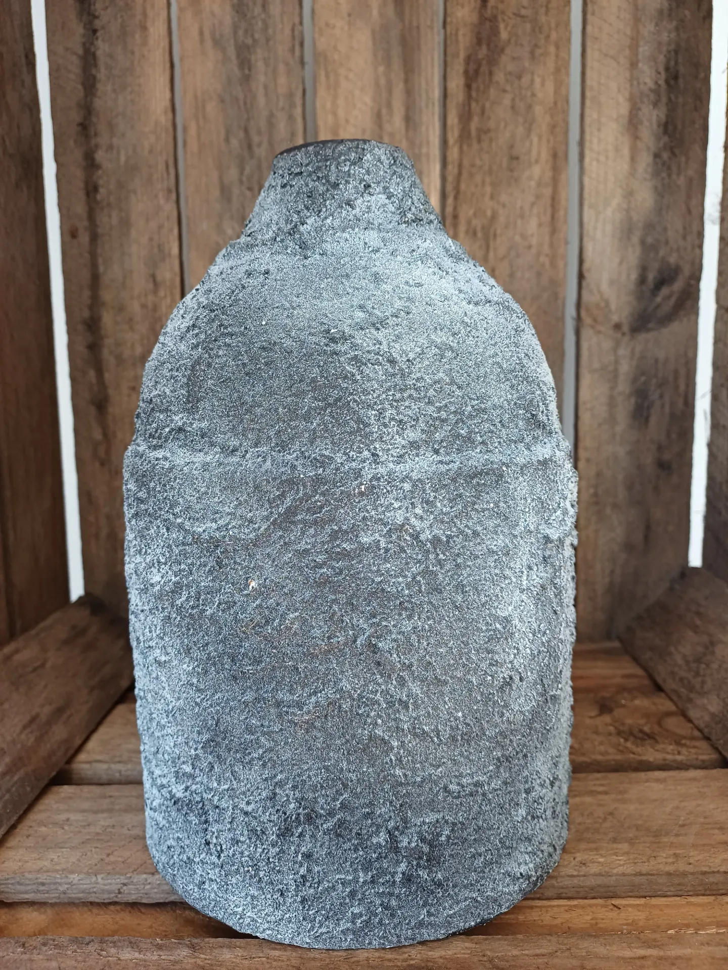 Vase Effy Rugueux Metal Gris H25CM